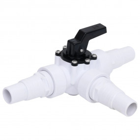 3-way Ball Valve White and Black Plastic 3-Way Ball Val...