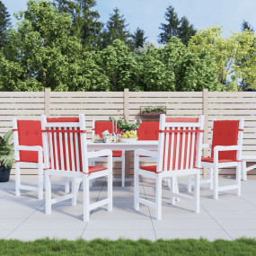 Lowback Chair Cushion Set of 6 Red Oxford fabric (100% ...
