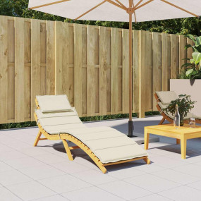 Sun Lounger Cushion Cream Oxford fabric (100% polyester...