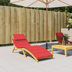 Sun Lounger Cushion Red Oxford fabric 73.2 x 22.8 x 1.6...