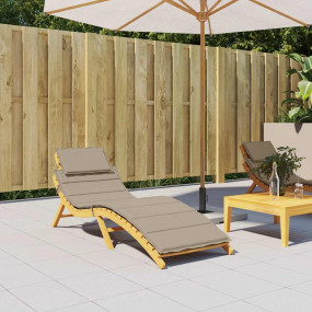 Sun Lounger Cushion Taupe Oxford Fabric 73.2 in x 22.8 ...