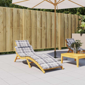 Sun Lounger Cushion Grey Check Pattern Oxford fabric (1...