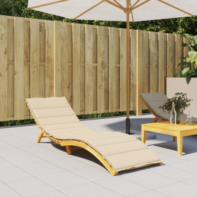 Sun Lounger Cushion Beige Oxford fabric (100% polyester...