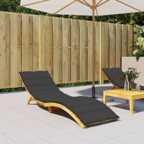Sun Lounger Cushion Black Oxford fabric (100% polyester...