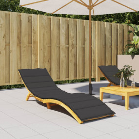 Sun Lounger Cushion Black Oxford fabric, Foam fiber 78....
