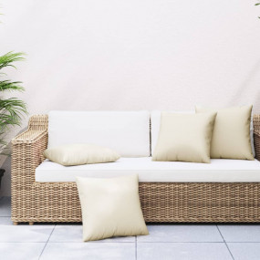 Throw Pillow Set of 4 Cream 100% polyester 19.7" x 19.7