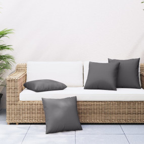 Throw Pillow Set of 4 Anthracite Fabric (100% polyester...
