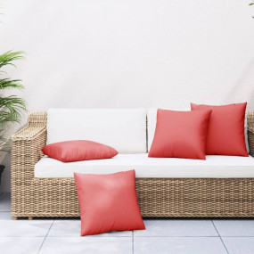 Throw Pillow Set of 4 Red 100% polyester 23.6" x 23.6