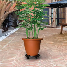 Plant Trolley Set of 2 Black Polypropylene Diameter 11....