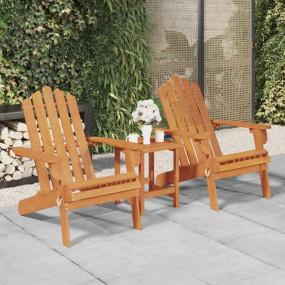 Garden Chair Set of 2 Natural Solid Acacia wood Standar...