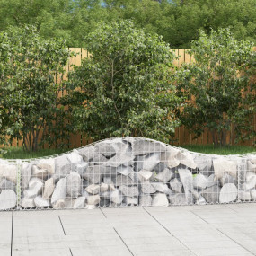Gabion Basket Set of 2 Silver Galvanized Iron Extra Lar...