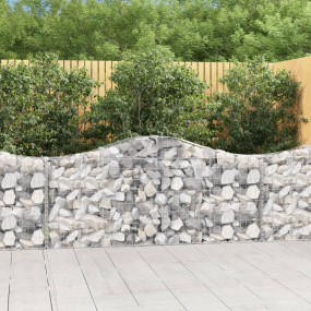 Gabion Basket Set of 3 Silver Galvanized iron