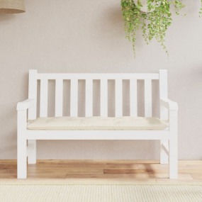 Garden Bench Cushion Cream White Oxford fabric (100% po...