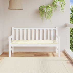 Garden Bench Cushion Cream White Oxford Fabric (100% Po...