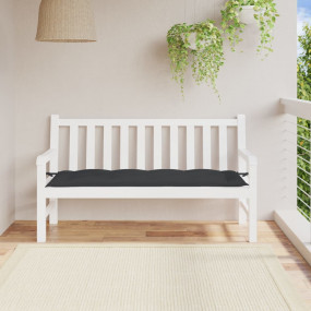 Garden Bench Cushion Black Oxford fabric 59.1 x 19.7 x ...