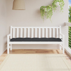 Garden Bench Cushion Black Oxford fabric (100% polyeste...