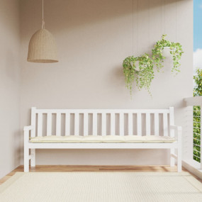 Garden Bench Cushion Cream White Oxford Fabric (100% Po...