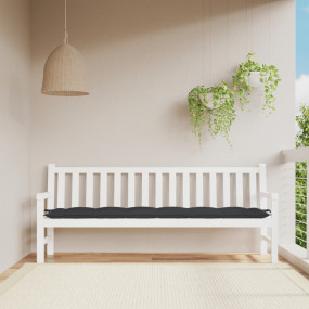 Garden Bench Cushion Black Oxford fabric (100% polyeste...