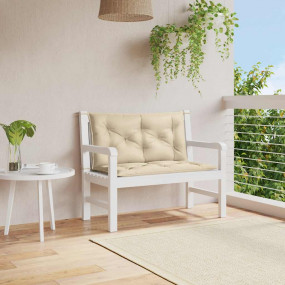 Garden Bench Cushion Set of 2 Beige Oxford fabric (100%...