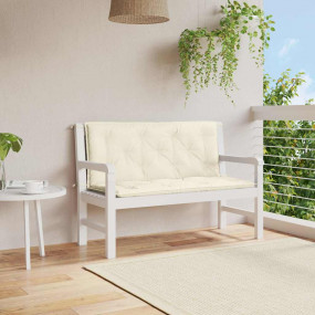 Garden Bench Cushion Set of 2 Cream White