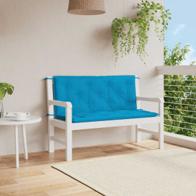 Garden Bench Cushion Set of 2 Light blue