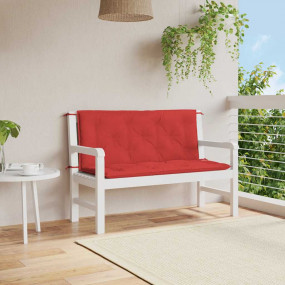 Garden Bench Cushion Set of 2 Red Oxford fabric (100% p...