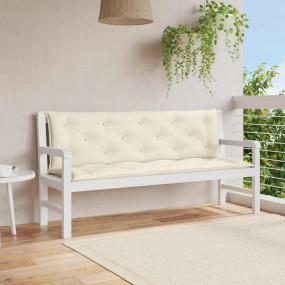 Garden Bench Cushion Set of 2 Cream White
