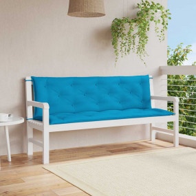 Garden Bench Cushion Set of 2 Light blue