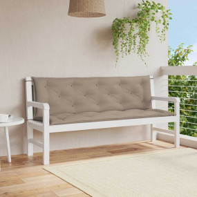 Garden Bench Cushion Set of 2 Taupe Oxford Fabric (100%...