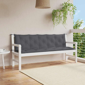 Garden Bench Cushion Set of 2 Anthracite