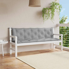 Garden Bench Cushion Set of 2 Gray Oxford fabric (100% ...