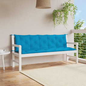 Garden Bench Cushion Set of 2 Light Blue