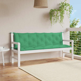 Garden Bench Cushion Set of 2 Green Oxford fabric, Holl...
