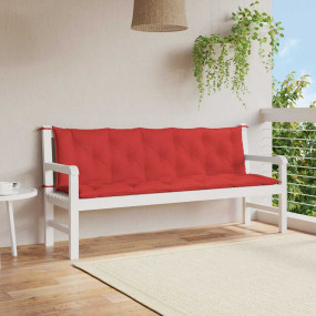 Garden Bench Cushion Set of 2 Red Oxford fabric (100% p...