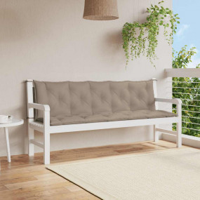 Garden Bench Cushion Set of 2 Taupe Oxford fabric (100%...