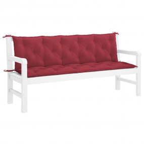 Garden Bench Cushion Set of 2 Wine red Oxford fabric, H...
