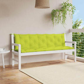 Garden Bench Cushion Set of 2 Bright green Oxford fabri...