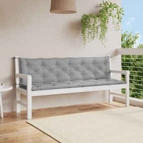 Garden Bench Cushion Set of 2 Gray Oxford fabric (100% ...