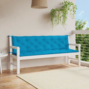 Garden Bench Cushion Set of 2 Light blue
