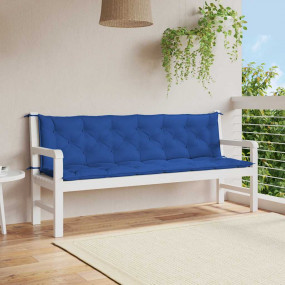 Garden Bench Cushion Set of 2 Blue Oxford fabric, Hollo...