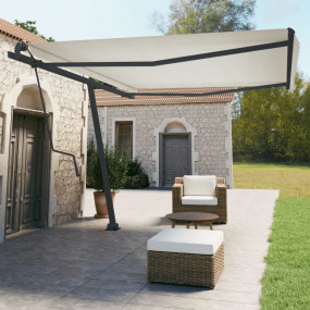Awning Post Set Anthracite Iron 177.2 x 96.5 in Height-...