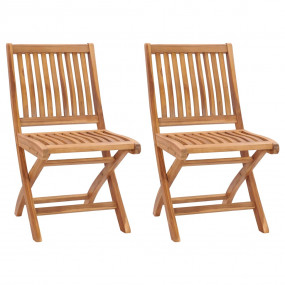 Garden Chair Set of 2 Teak Solid teak wood Medium Folda...