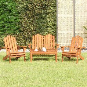 Garden Lounge Set Brown Solid Acacia wood Standard Fold...