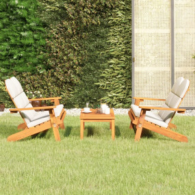 Garden Lounge Set Natural wood, Cream white