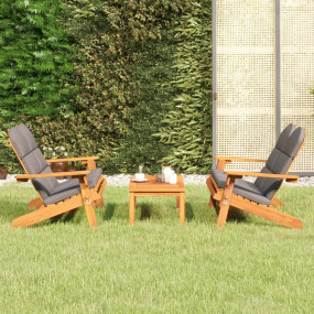 Garden Lounge Set Dark grey Solid Acacia wood, 100% pol...