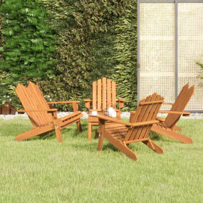 Garden Lounge Set Natural wood Solid acacia wood Medium