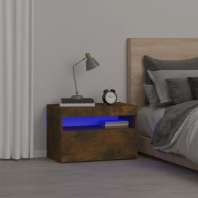 Bedside Cabinet Smoked Oak Engineered wood Medium Bedsi...