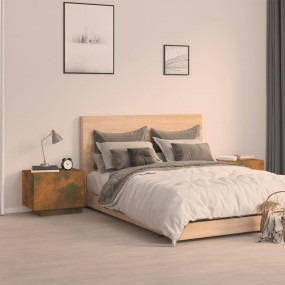 Bedside Cabinet Smoked Oak Engineered wood Medium Bedsi...