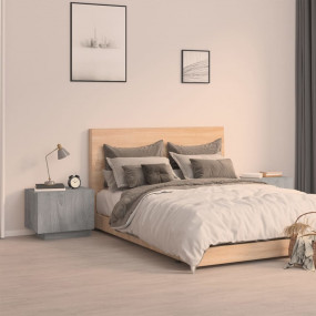 Bedside Cabinet Grey Sonoma Engineered Wood Medium