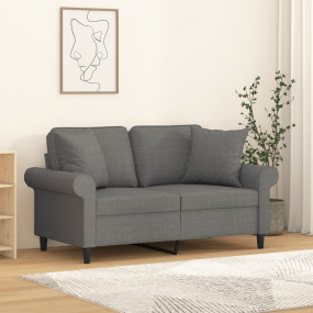 2-seater Sofa Dark grey Fabric (100% polyester), metal,...
